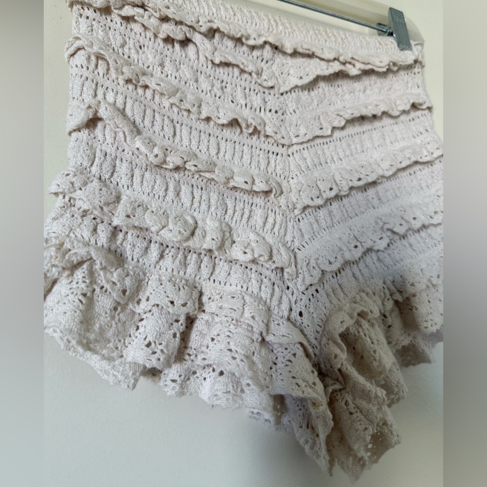 Mini Ruffle Shorts in Cream - Picture 4 of 4